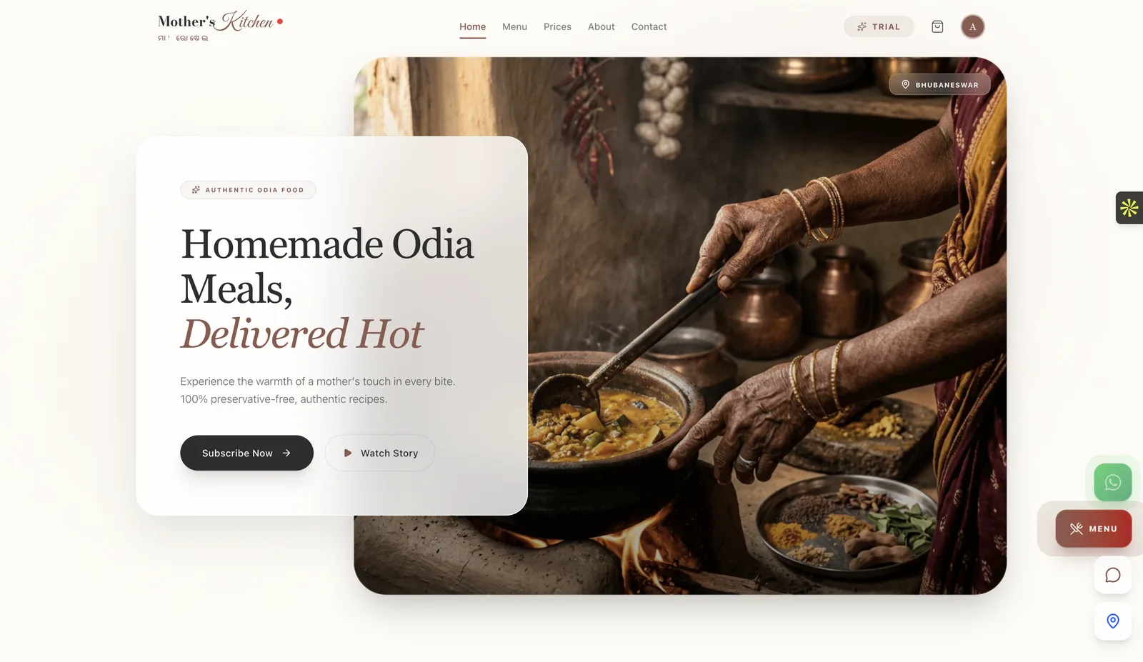 Mother's Kitchen website